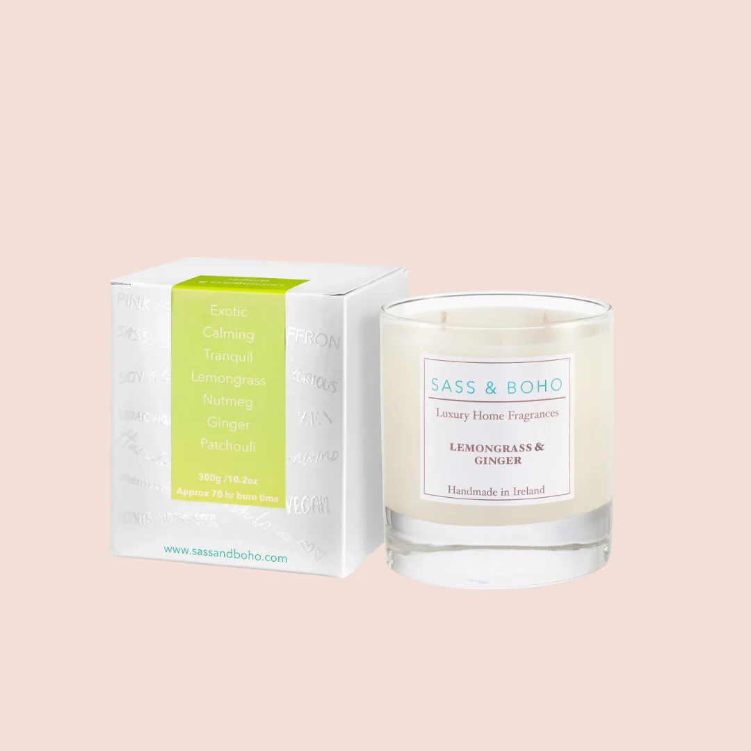 Sass & Boho Lemongrass & Ginger Double Wick Candle